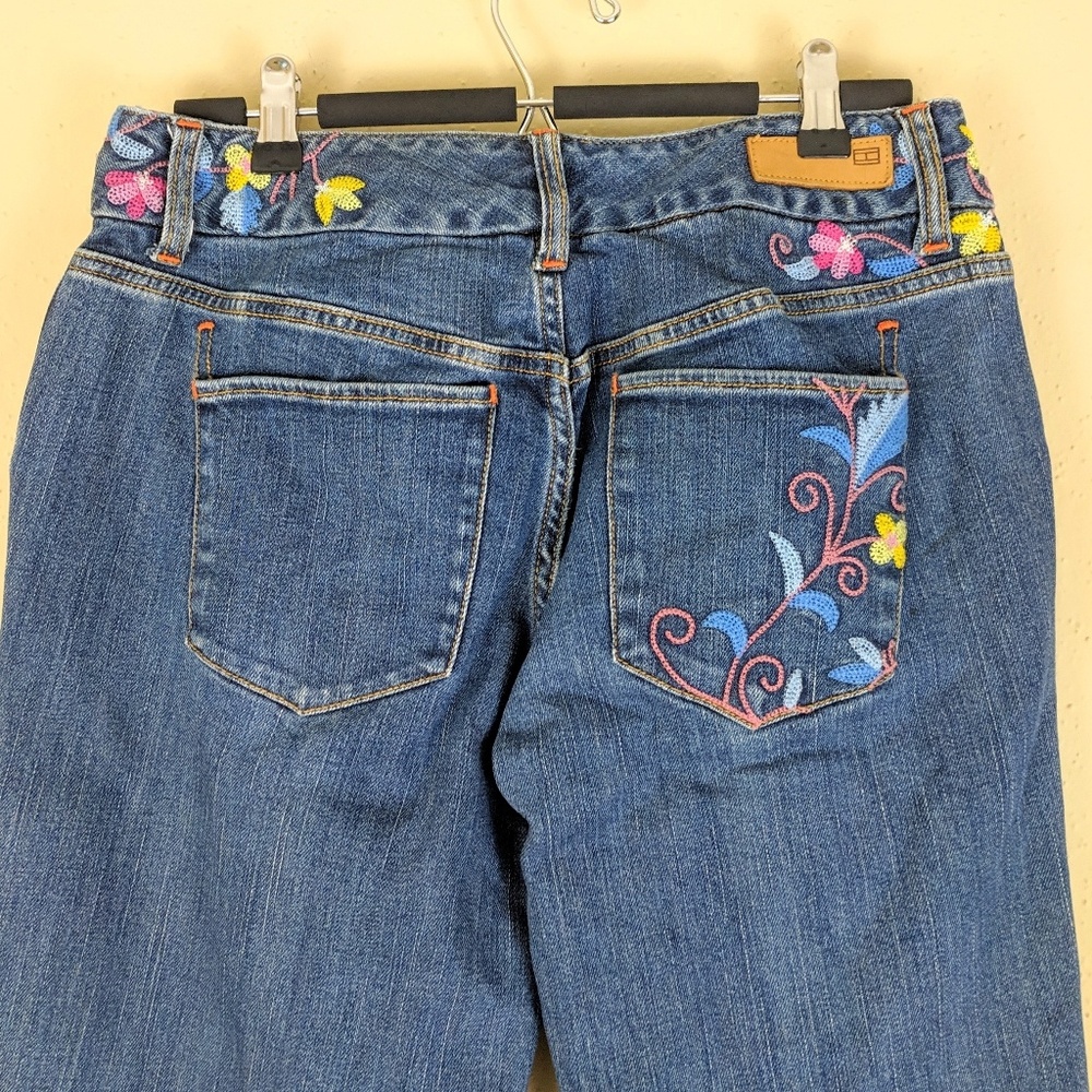 VTG Tommy Hifilger Floral Embroidered Capri - Picture 4 of 8
